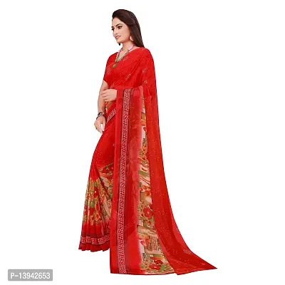 Stylish Red georgette Sarees For Women-thumb4