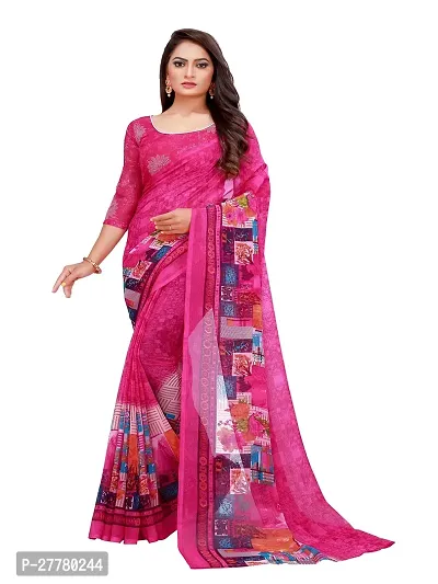 Stylish Georgette Multicoloured Printed Saree With Blouse Piece For Women Pack Of 2-thumb2