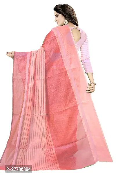 Stylish Cotton Silk Pink Printed Saree With Blouse Piece For Women-thumb3