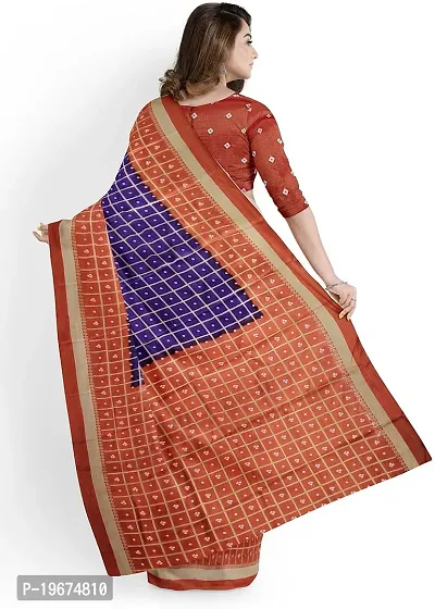 Women Stylish Art Silk Printed Saree with Blouse piece-thumb2