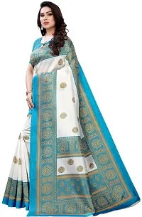 Women Stylish Art Silk Printed Saree with Blouse piece-thumb1