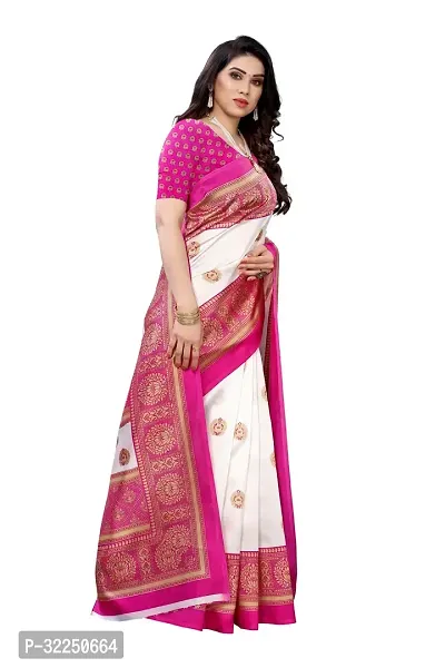 Stylish Pink Cotton Silk Woven Design Saree with Blouse piece For Women-thumb2