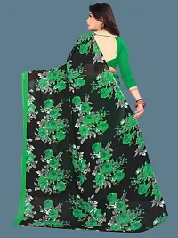 Stylish Green Cotton Silk Printed Saree with Blouse piece For Women-thumb2