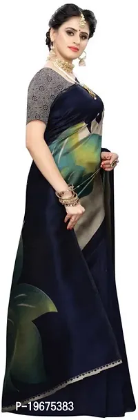 Women Stylish Art Silk Printed Saree with Blouse piece-thumb3