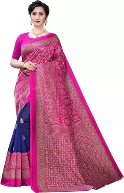 Beautiful Silk Blend Saree with Blouse piece