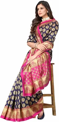 Women Stylish Net Printed Saree with Blouse piece-thumb3