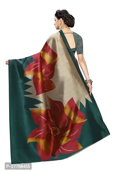 Stylish Art Silk Green Printed Saree With Blouse Piece For Women-thumb4