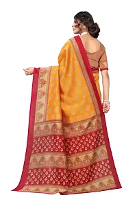 Stylish Mustard Cotton Silk Woven Design Saree with Blouse piece For Women-thumb2