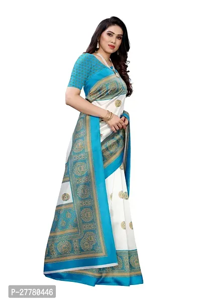 Stylish Art Silk Green Printed Saree With Blouse Piece For Women-thumb3