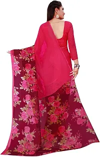 Women Stylish Georgette Printed Saree with Blouse piece-thumb3