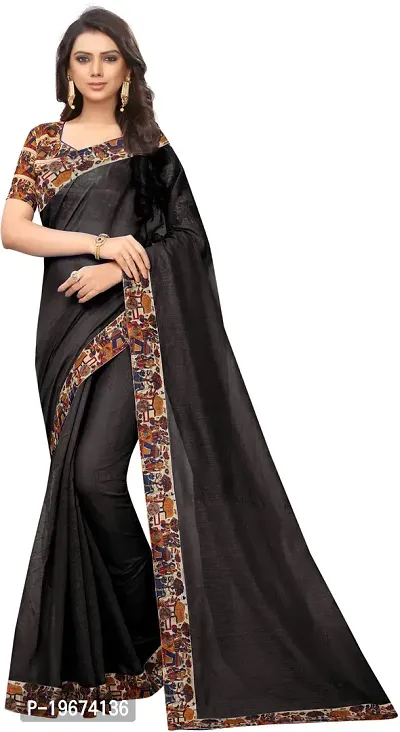 Women Stylish Cotton Silk Printed Saree with Blouse piece-thumb0