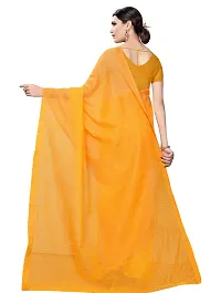 Stylish Cotton Silk Yellow Saree With Blouse Piece For Women-thumb1