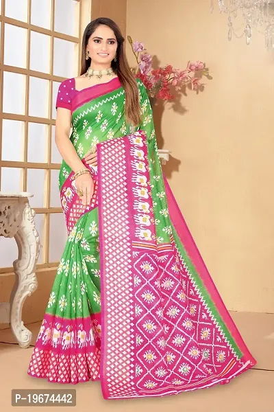 Women Stylish Art Silk Printed Saree with Blouse piece