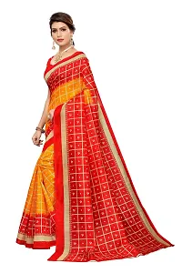 Stylish Art Silk Yellow Printed Saree With Blouse Piece For Women-thumb1