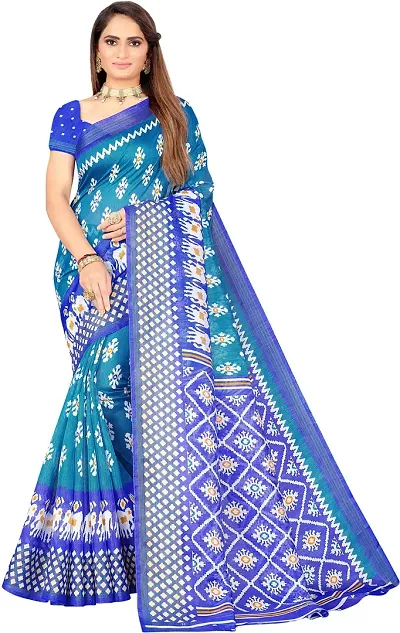 Must Have Art Silk Saree with Blouse piece 