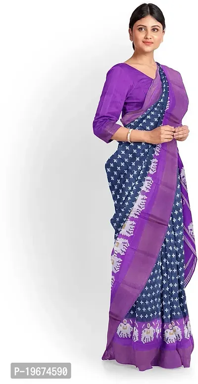 Women Stylish Art Silk Printed Saree with Blouse piece