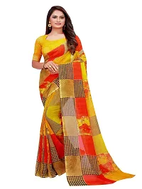 Stylish Georgette Multicoloured Printed Saree With Blouse Piece For Women Pack Of 2-thumb2