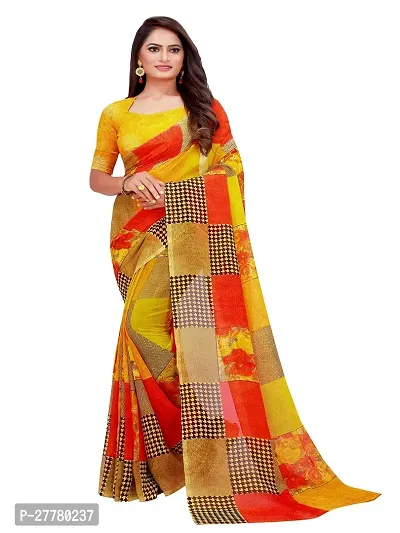 Stylish Georgette Multicoloured Printed Saree With Blouse Piece For Women Pack Of 2-thumb3