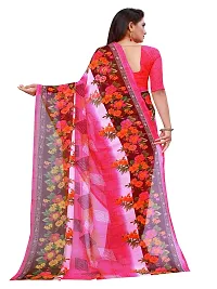 Stylish Georgette Multicoloured Printed Saree With Blouse Piece For Women-thumb2