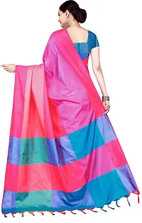 Women Stylish Cotton Silk Checked Saree with Blouse piece-thumb2