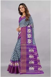 Women Stylish Crepe Printed Saree with Blouse piece-thumb1