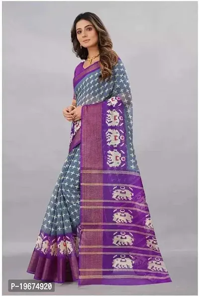 Women Stylish Crepe Printed Saree with Blouse piece-thumb2