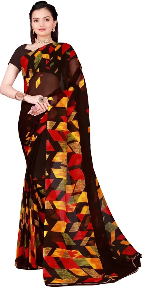 Attractive Georgette Saree with Blouse piece 