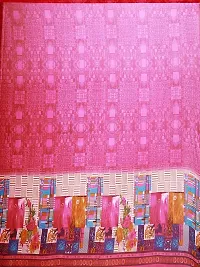 SAADHVI Women's Pink Georgette Graphic Print Printed Saree With Unstithed Blouse(FL-Georgette11, Free Size) | Free Size-thumb3