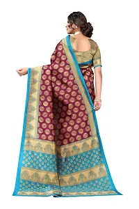 Stylish Multicoloured Cotton Silk Woven Design Saree with Blouse piece For Women-thumb2