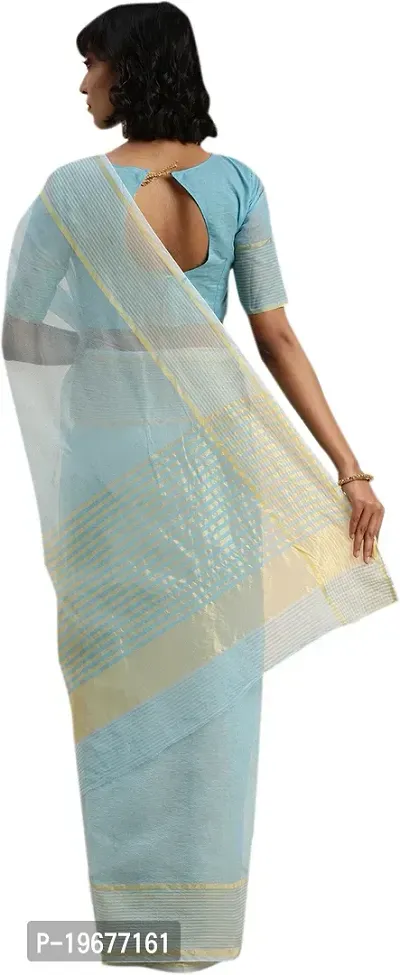 Women Stylish Art Silk Printed Saree with Blouse piece-thumb2