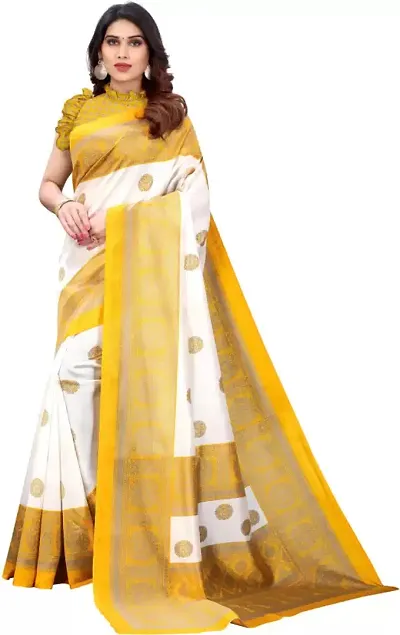 Attractive Cotton Silk Saree with Blouse piece 