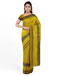 Stylish Yellow Cotton Silk Solid Saree with Blouse piece For Women-thumb1