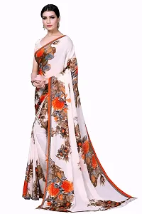 Women Stylish Georgette Printed Saree with Blouse piece-thumb1