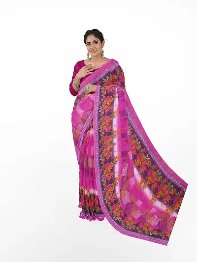 Trendy Georgette Saree with Blouse piece For Women