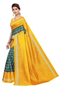 Stylish Art Silk Green Printed Saree With Blouse Piece For Women-thumb1