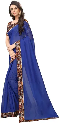 Women Stylish Art Silk Solid Saree with Blouse piece-thumb1