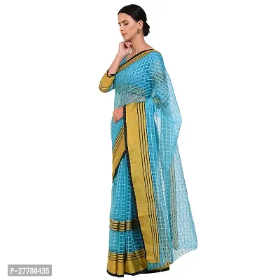 Stylish Art Silk Blue Printed Saree With Blouse Piece For Women-thumb3