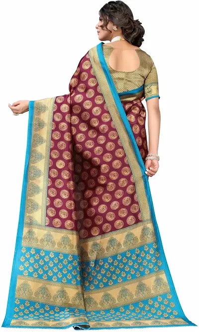 New In Art Silk Saree with Blouse piece 