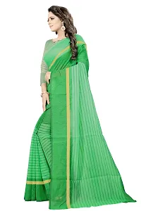 Stylish Cotton Silk Green Printed Saree With Blouse Piece For Women-thumb1