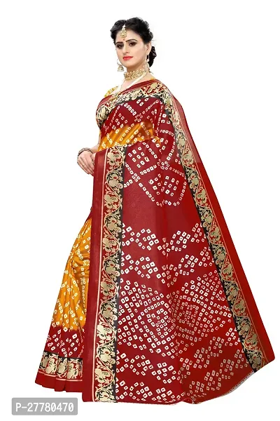 Stylish Art Silk Red Printed Saree With Blouse Piece For Women-thumb2