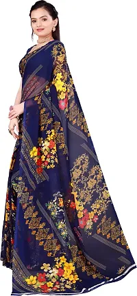 Women Stylish Georgette Printed Saree with Blouse piece-thumb2