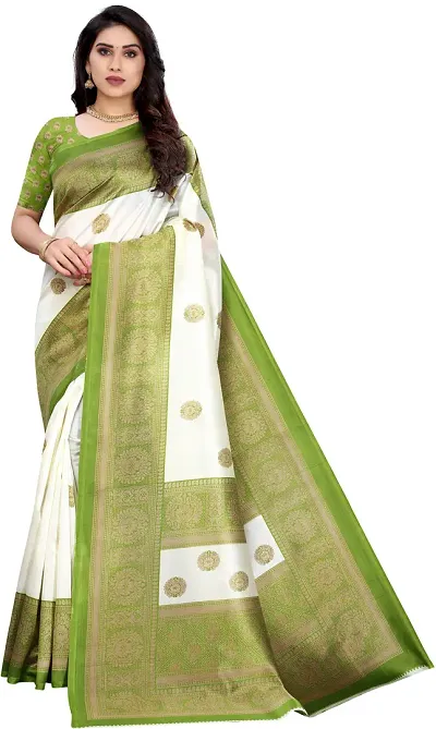 Trending Art Silk Printed Daily Wear Saree With Blouse Piece