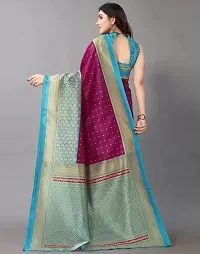 Elegant Purple Cotton Silk Saree without Blouse piece For Women-thumb2