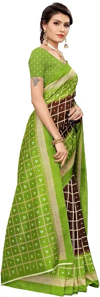 Women Stylish Silk Blend Printed Saree with Blouse piece-thumb3