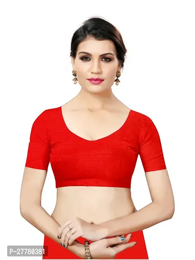 Stylish Art Silk Red Saree With Blouse Piece For Women-thumb2