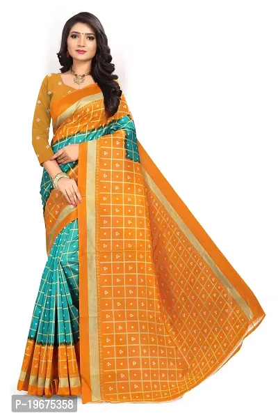 Women Stylish Art Silk Printed Saree with Blouse piece-thumb0