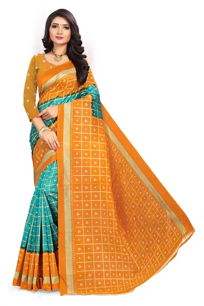 Trending Printed Art Silk Saree With Blouse Piece