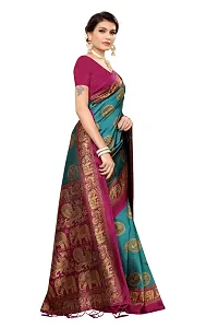 Stylish Art Silk Green Printed Saree With Blouse Piece For Women-thumb2
