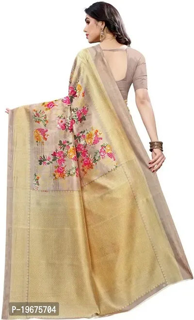 Women Stylish Art Silk Solid Saree with Blouse piece-thumb4