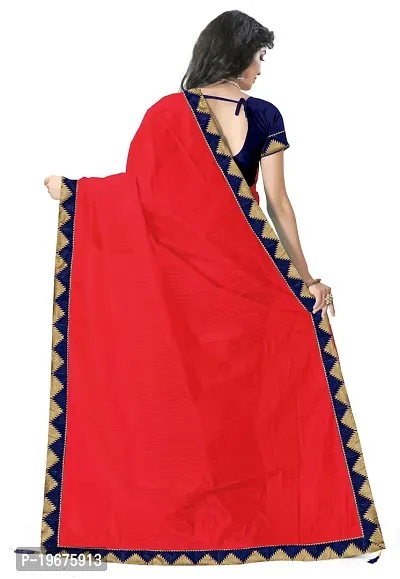 Women Stylish Art Silk Solid Saree with Blouse piece-thumb3